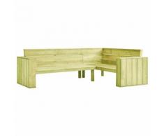 vidaXL Banc d'angle de jardin 239 cm Bois de pin imprégné - Mobilier de Jardin