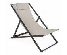 Chilienne coloris Gris foncé / Bone - Dim : L 60.5 x P 101.5 x H 73.5 cm -PEGANE- - Mobilier de Jardin