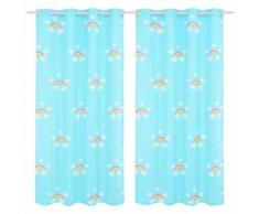 Rideau occultant imprimé enfant 2pcs 140x240cm Arc-en-ciel Bleu - Objet à poser