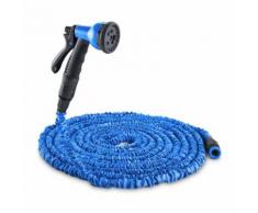 Waldbeck Water Wizard 15 Tuyau d'arrosage réglable 8 fonctions 15 m - bleu - Accessoires d'arrosage