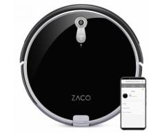 Robot aspirateur laveur A8s noir glossy - ZACO -fonction serpillère pour sols durs - Aspirateur robot