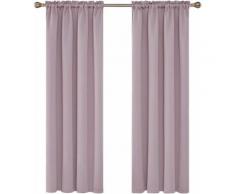 Deconovo Lot de 2 Rideau Occultant Opaque de Bureaux Rideaux Chambre Adulte Rideau Decoration Cuisine Salon Pass Tringle 140X260cm Rose Pâle - Rideaux et stores