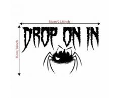 Halloween Drop On In Araignées Murale Vinyle Enfants Chambre Stickers Muraux Stickers Décor A - Décoration murale