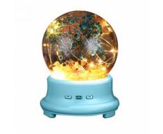 Lampe de Bouteille Led Préservée Fleur En Verre Dôme, Haut-Parleur Bluetooth Veilleuse BT1201 - Enceinte sans fil