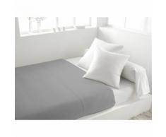 Drap plat 240x290 cm en coton 57 Fils SOLEIL D'OCRE gris - Linge de lit