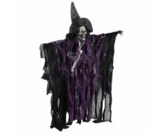 Lifelike Halloween Skeleton Decoration Props Scary Hanging Sound Control Ornament (Purple) - Autres