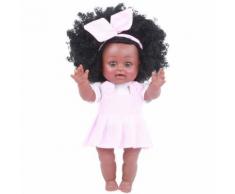 Black Girl Afro-Américaine Poupées Jouer Lifelike 35cm de Poupées Jeu pour Bébé Pk Poupées Rose WEN275 - Jouet multimédia