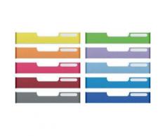 Set de 10 frontons 54mm A4 colorés Color Coding : 10 frontons (1 par couleur) - Corbeille, bac à courrier, poubelle