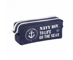 Viquel Trousse scolaire 2 compartiments VINTAGE NAVY Bleu - Trousses à maquillage