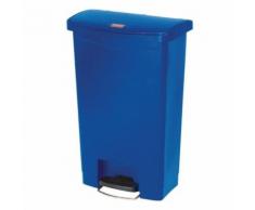 Poubelle à pédale frontale large bleue 50l slim jim step-on - Poubelle