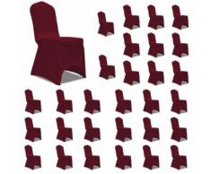 vidaXL Housses élastiques de chaise Bordeaux 30 pcs - Textile séjour