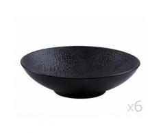 Assiette creuse en grès D19cm noir - Lot de 6 VESUVIO - vaisselle