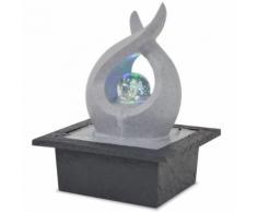 Fontaine d'intérieur avec lampe LED Polyrésine Noir et gris clair - Décoration d'extérieur