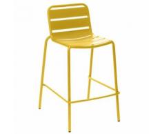 Chaise haute de jardin empilable design Phuket - Jaune moutarde - Mobilier de Jardin