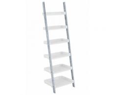 Étagère escalier SKYLAR - Couleur Blanc/Gris - Étagère