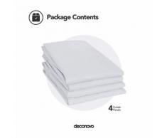 Deconovo Lot de 4 Rideau Isolant Thermique Occultant Rideaux Chambre Enfant à Pattes 140x245cm Blanc Pâle Gris - Rideaux et stores