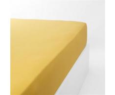 LINANDELLE - Drap housse jersey extensible enfant KIDOR Jaune or 60x120 cm - Linge de lit