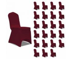 vidaXL Housses élastiques de chaise Bordeaux 24 pcs - Textile séjour