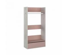 Dressing enfant en bois grisé et rose - DR9020 - Armoire