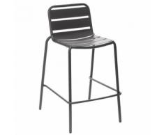 Chaise haute de jardin empilable design Phuket - Gris graphite - Mobilier de Jardin