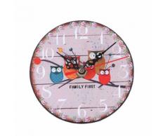 Vintage Style Antique Bois Horloge Murale Pour La Maison Cuisine Bureau Rose PL176 - Décoration murale
