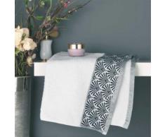 Paris Prix - Serviette Toilette Coton Jacquard goldy 50x90cm Blanc & Argent - Linge de bain