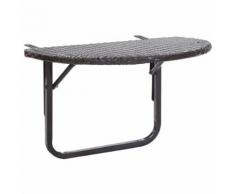 vidaXL Table de balcon Marron 60x60x50 cm Résine tressée - Mobilier de Jardin