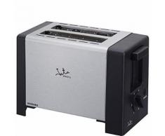 JATA TT607 Grille-Pain avec Corps en Acier Inoxydable et 2 Fentes Extra Larges 800 W Gris Extrémités Noires - Grillade et barbecue