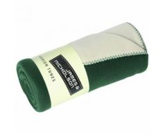 Plaid couverture polaire double couche 150 x 170 - JN952 - vert foncé et crème - taille:unique - Textile séjour