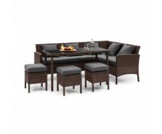 Blumfeldt Titania Lounge Salon de jardin complet polyrotin marron & gris foncé - Mobilier de Jardin
