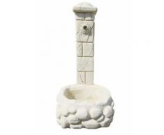 Godinho - Fontaine en Pierre blanche reconstituée 50x65x120cm - Décoration d'extérieur