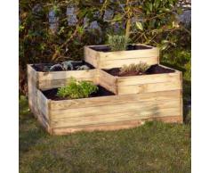 Carré potager 4 bacs en bois - Jardinières et bacs