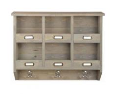Esschert Design - Etagère de jardin murale en pin 6 cases - Matériel pour serre et semis