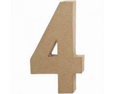 Creative chiffre 4 papier-mâché 20,5 cm - Autres jouets en bois
