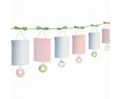 Amscan lampion baptême filles 365 cm rose/blanc - Luminaires extérieur