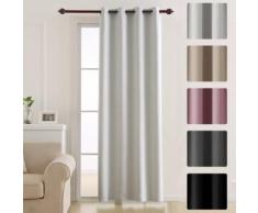 Deconovo Rideau Chambre Decorative Super Soft Oeillets Rideau Occultant à Oeillet Fenetre Rideau pour Bebe Garcon 132x242cm Blanc - Rideaux et stores