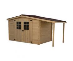 Habrita - Abri En Madriers Massifs Avec Bûcher - 5,06+3,69 M² - Mobilier de Jardin