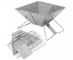 eyepower Barbecue pliant au charbon Arkansas 30x30cm pour grillades en plein air camping petit porta - Cuisiner en extérieur