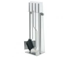 Serviteur de cheminée 5 pcs. inox et verre Chimo - Cheminée électrique