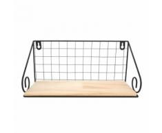 Étagère murale grille Suspendue 2Pcs décoration bureau domicile - Noir - Décoration murale