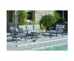 Salon de jardin design aluminium Lisboa - 5 Personnes - Gris - Mobilier de Jardin