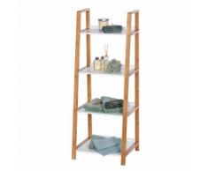 Etagère de salle de bain en bambou Finja - L. 43 x H. 112 cm - Blanc - Meubles de salle de bain