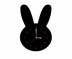 Lapin Style Nordique Horloge Murale Silencieuse Horloge en Bois Pour La Maison Salon Noir PL801 - Décoration murale