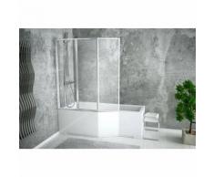 Baignoire asymétrique INTEGRA 150/170 cm x 75 cm + pare baignoire - Angle: Gauche - Dimensions: 150cm - Installations salles de bain