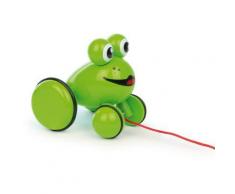 Grenouille bois à tirer verte Croa - Jouets à tirer ou à pousser