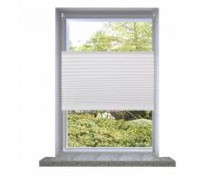 Store plissé en blanc Enrouleur Rideau Occultant Protection Solaire sans Perçage Modèle 1 - Objet à poser