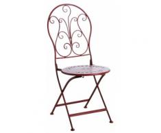 Aubry Gaspard - Chaise de terrasse pliante en métal Rouge - Mobilier de Jardin
