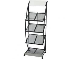 Porte-revue 47 x 40 x 134 cm Noir et blanc A4 - Autres Classement et Archivage