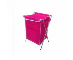 Panier à linge grande capacité avec support en acier et panier en tissu non tissé lavable Rose rouge - Boite de rangement