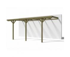 Carport adossé LEXIS en bois traité classe III - surface 15,72m² - Mobilier de Jardin